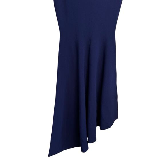 Milly Asymmetrical Drape Navy Sleeveless Dress - Picture 6 of 8